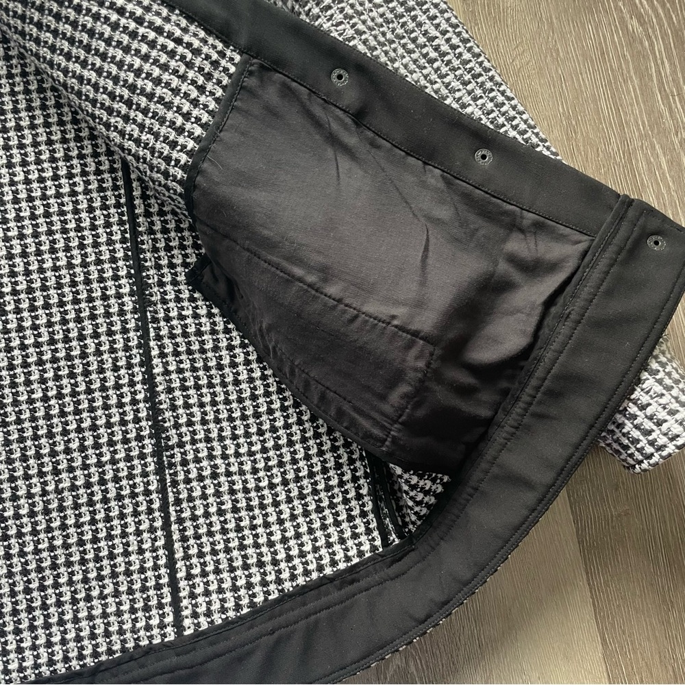 Tibi Woven Houndstooth Black White Coated Jacket Pointed Collar Sample - Picture 7 of 15